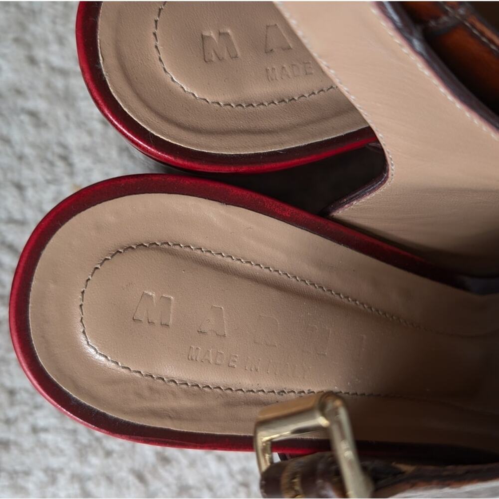 Marni Italy Brown Leather Platform Sandals, size 40 - Picture 7 of 11